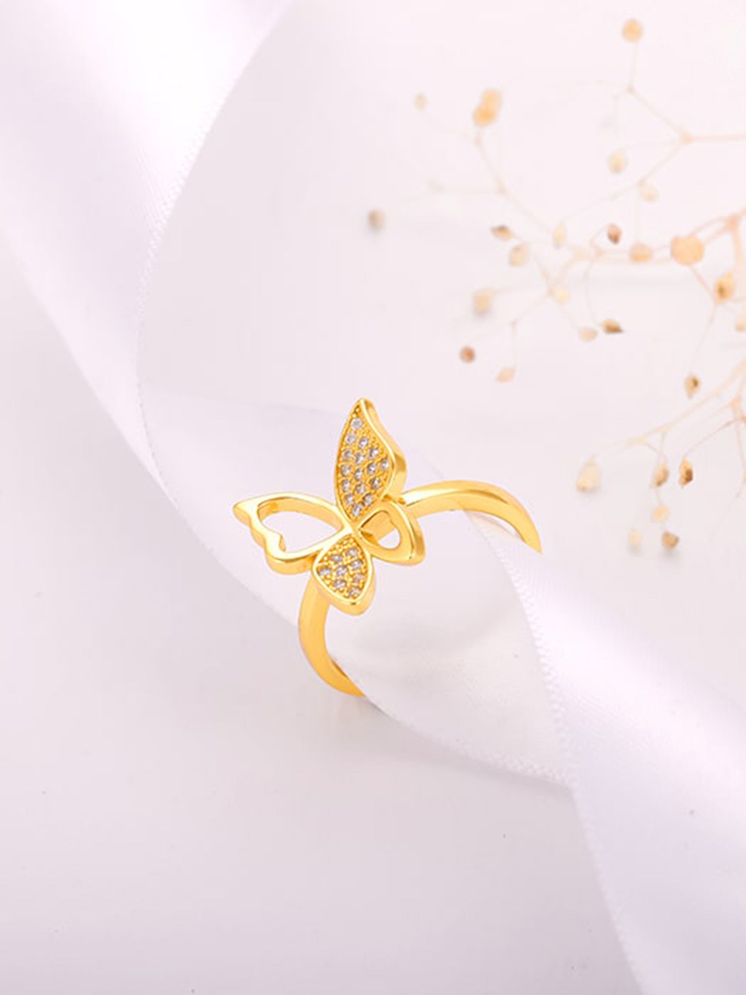Golden Butterfly Bloom Ring