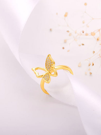 Golden Butterfly Bloom Ring