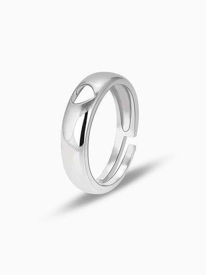 Silver Hollow Heart Ring