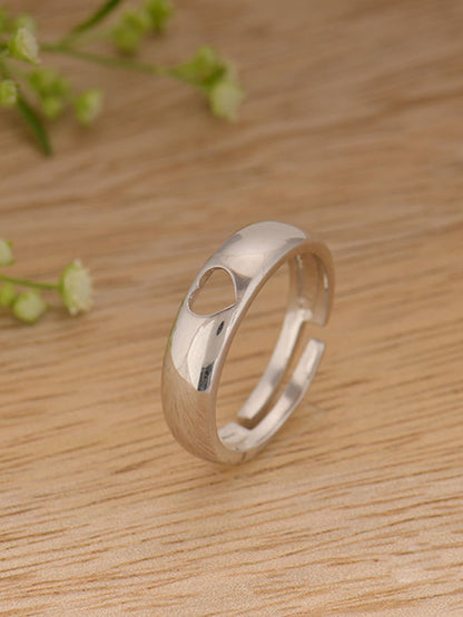 Silver Hollow Heart Ring