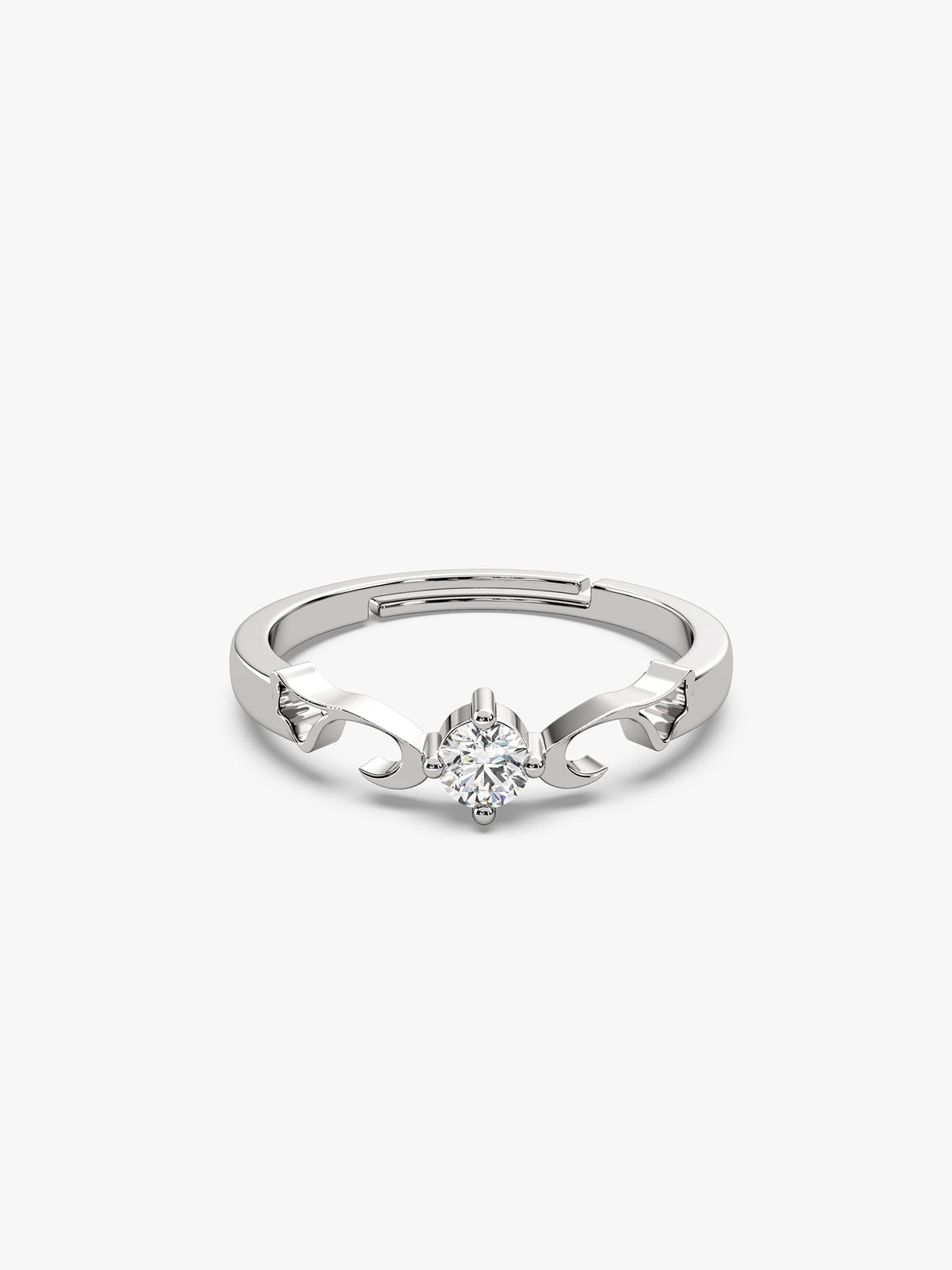 Silver Zircon Beachy Waves Ring