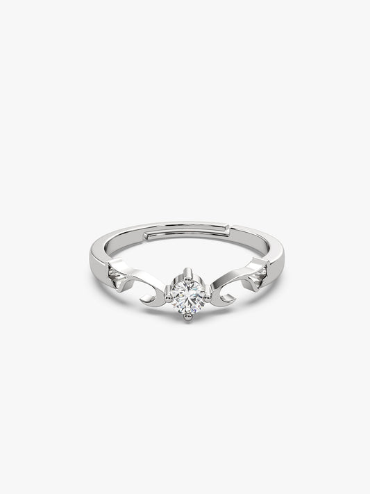 Silver Zircon Beachy Waves Ring