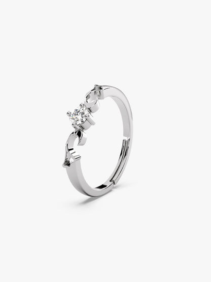 Silver Zircon Beachy Waves Ring