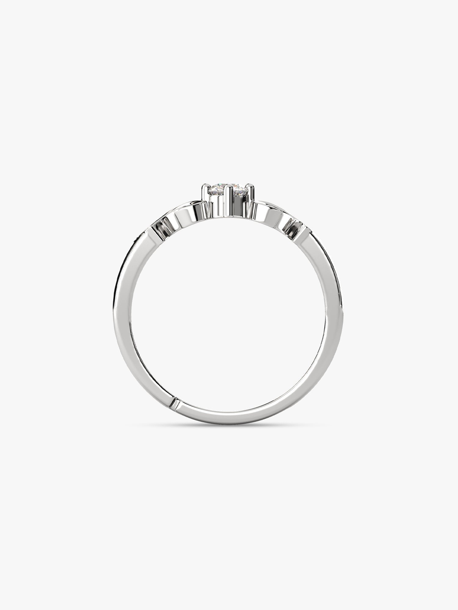 Silver Zircon Beachy Waves Ring