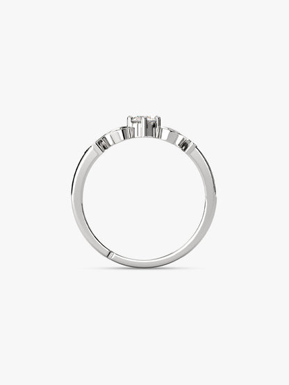 Silver Zircon Beachy Waves Ring