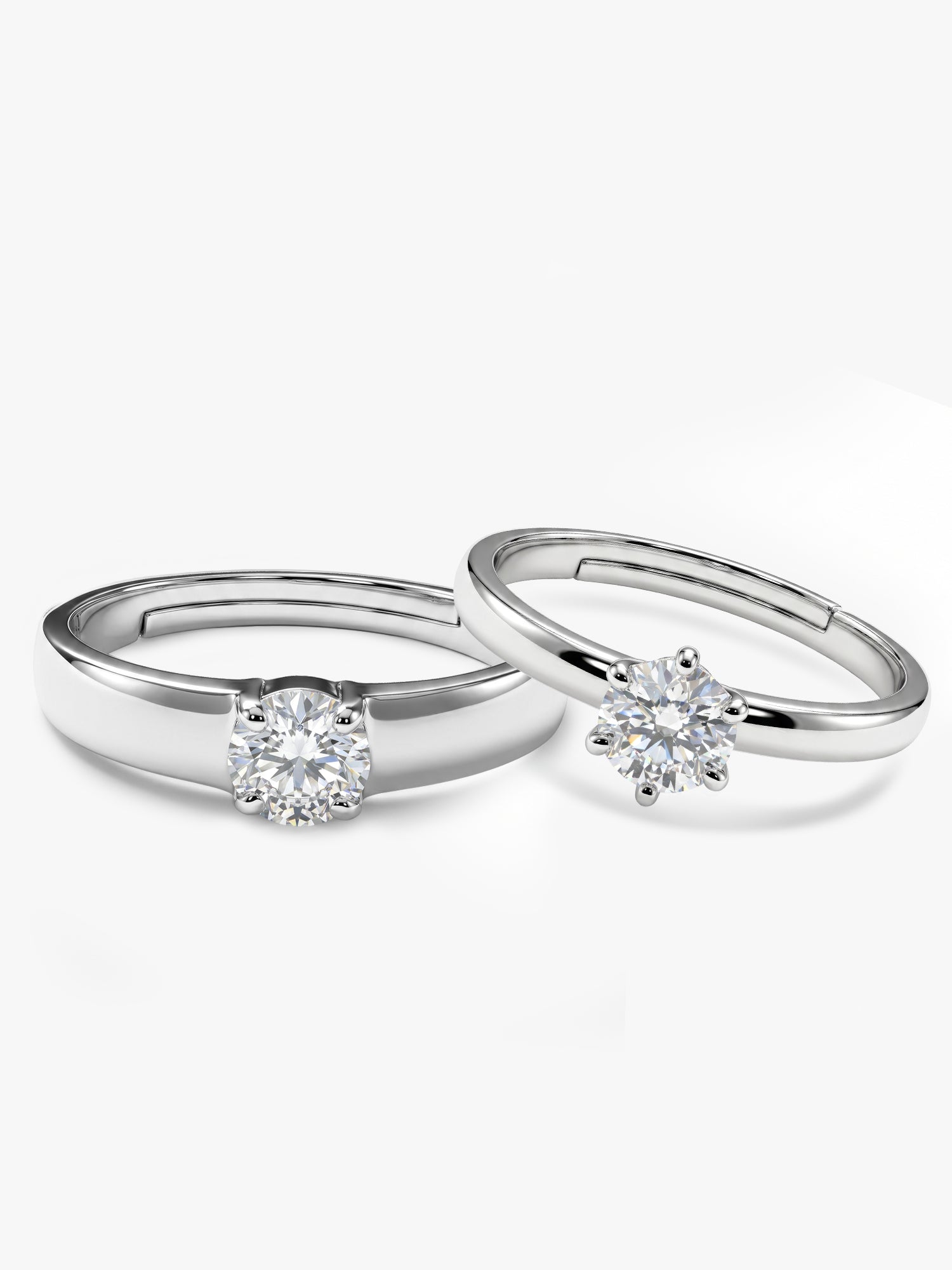 Silver Minimal Couple Rings