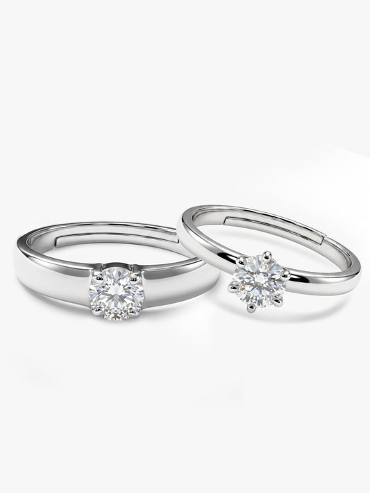 Silver Minimal Couple Rings