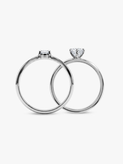 Silver Minimal Couple Rings