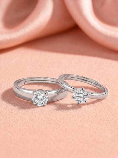 Silver Minimal Couple Rings