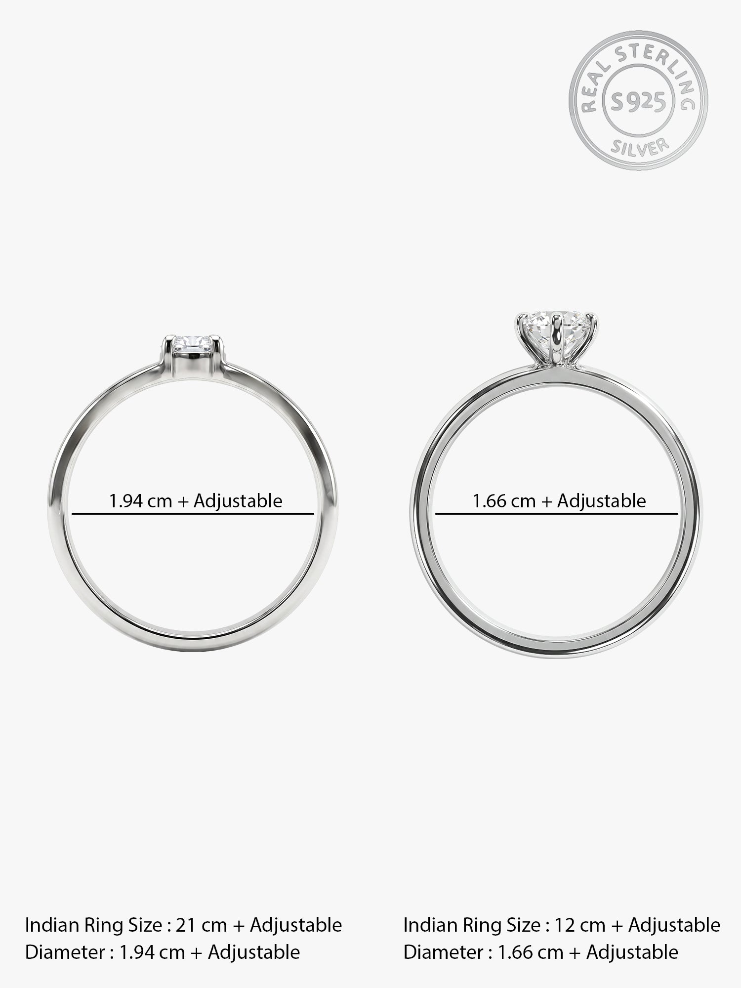 Silver Minimal Couple Rings