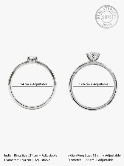 Silver Minimal Couple Rings
