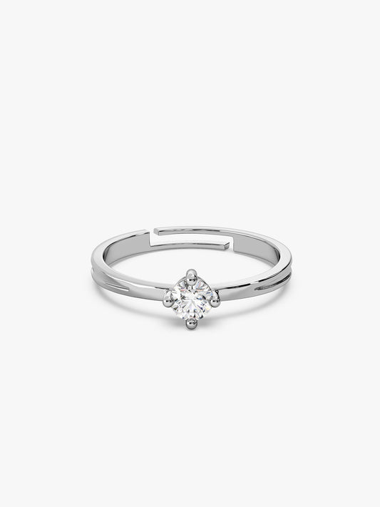 Silver Zircon Love Island Ring