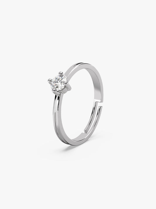 Silver Zircon Love Island Ring