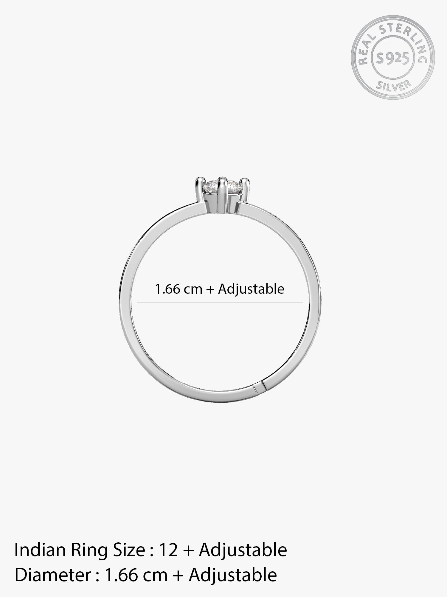 Silver Zircon Love Island Ring