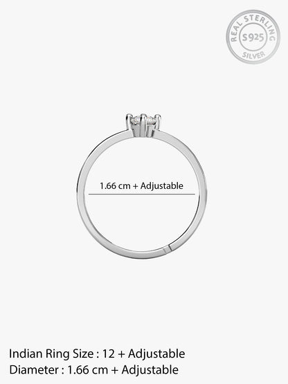 Silver Zircon Love Island Ring