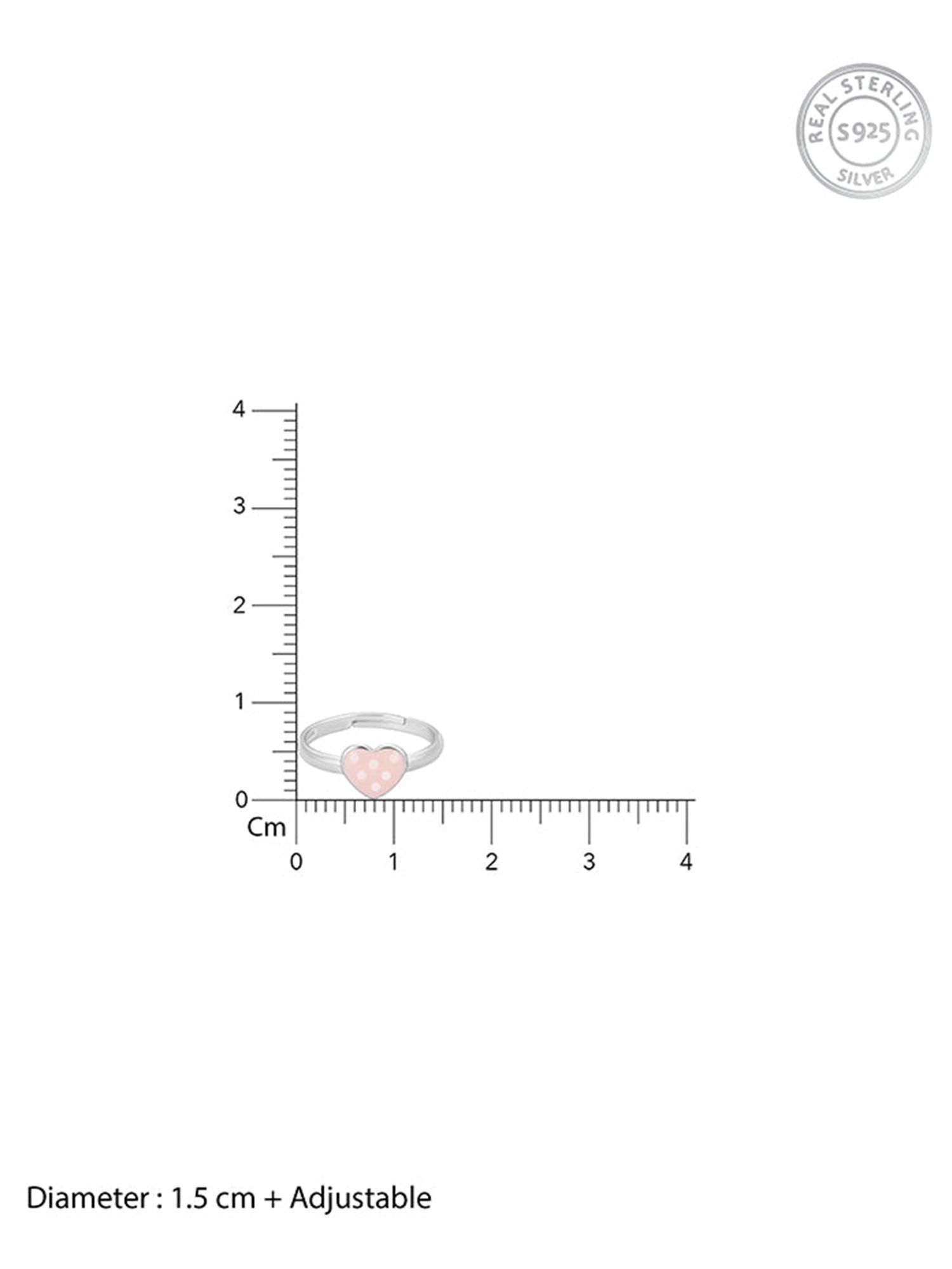 Silver Baby Pink Love Kids Ring