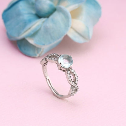 Silver Sky Crescent Ring