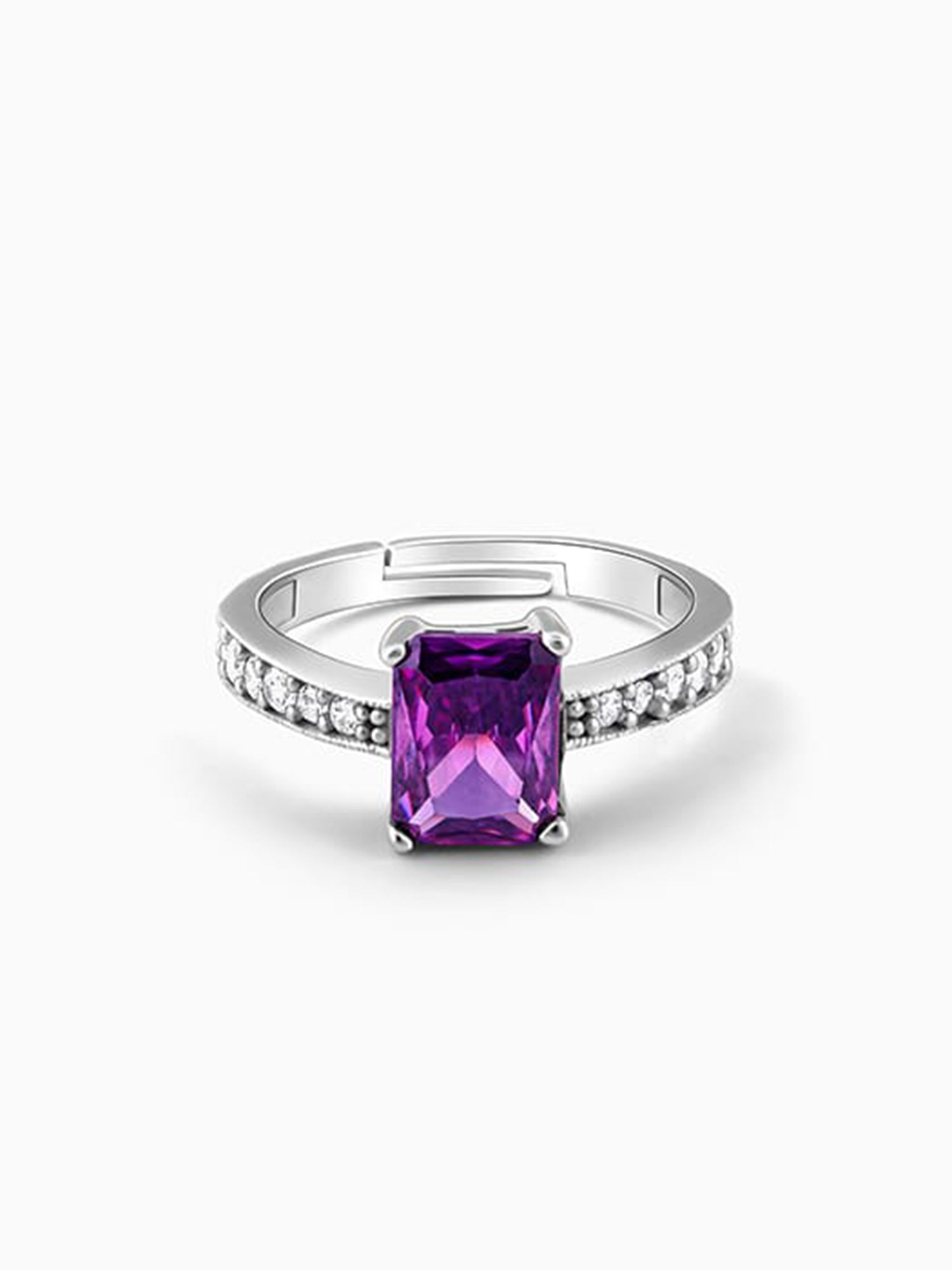 Silver Purple Vibrant Ring