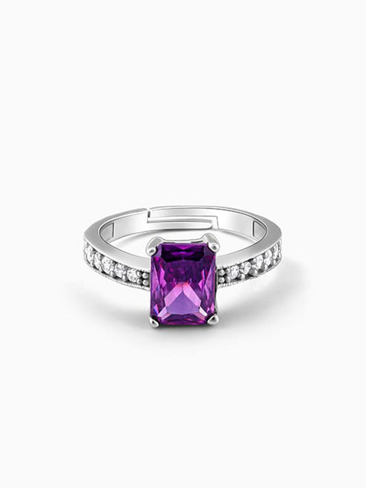 Silver Purple Vibrant Ring