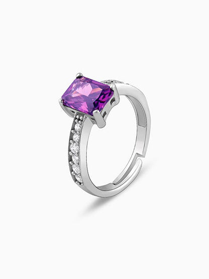 Silver Purple Vibrant Ring