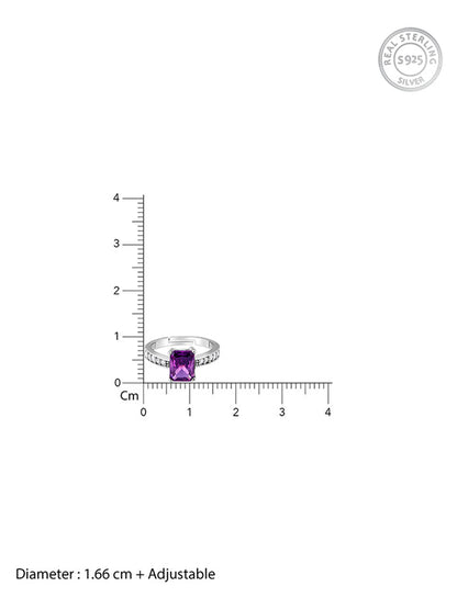 Silver Purple Vibrant Ring