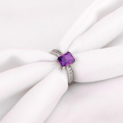 Silver Purple Vibrant Ring