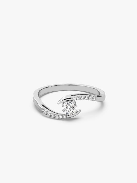 Silver Solitaire Grace Ring