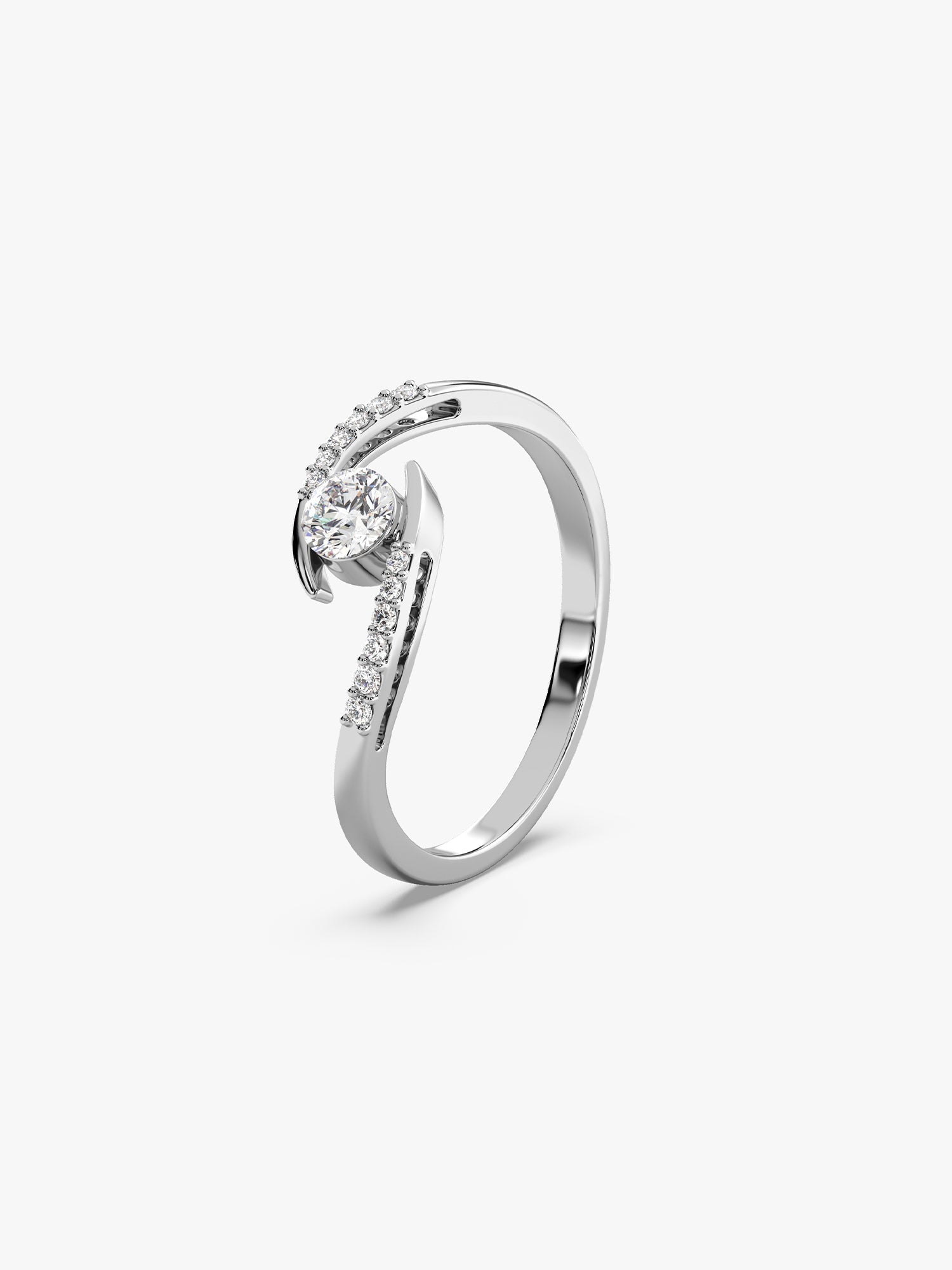 Silver Solitaire Grace Ring