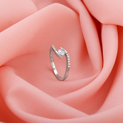Silver Solitaire Grace Ring