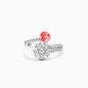 Silver Studded Rose Ring