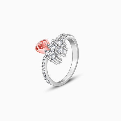 Silver Studded Rose Ring