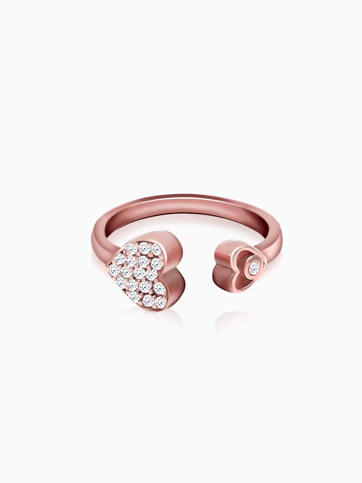 Rose Gold Sparkling Heart Ring