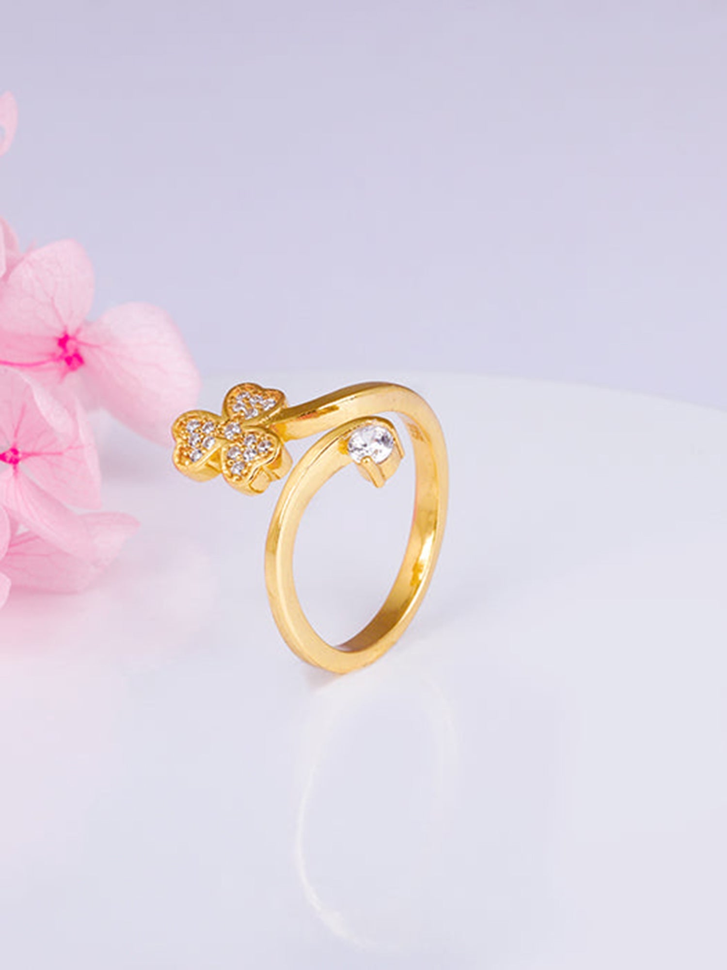 Golden Fresh Spring Blossom Ring
