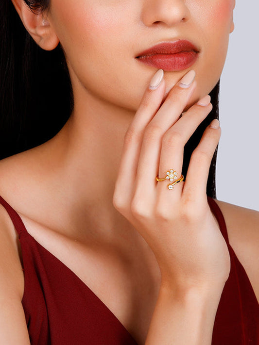 Golden Blooming Flower Ring