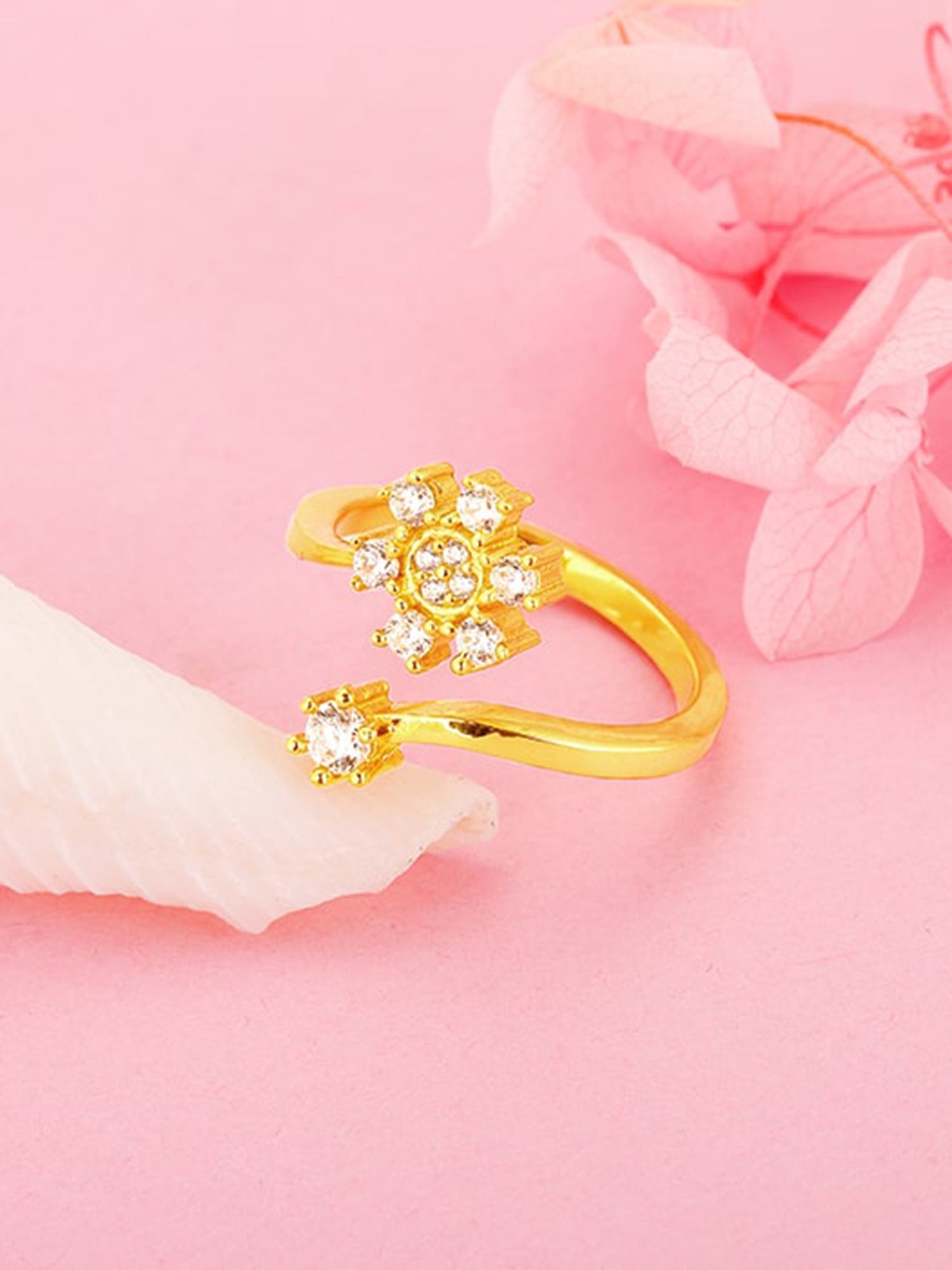 Golden Blooming Flower Ring