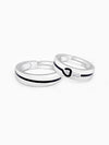 Silver Heart String Couple Rings