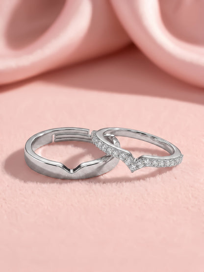 Silver Cupid Arrow Couple Bands