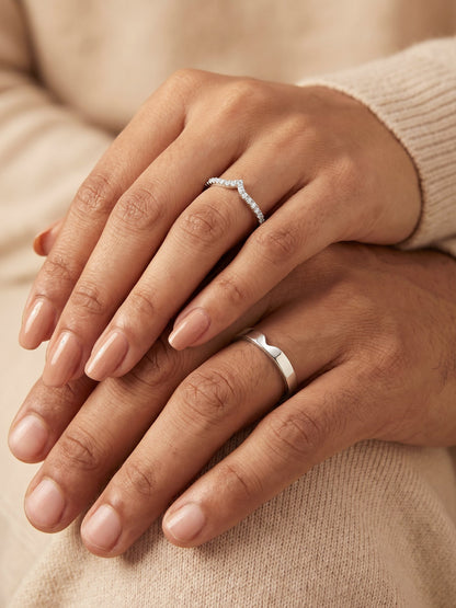 Silver Cupid Arrow Couple Bands