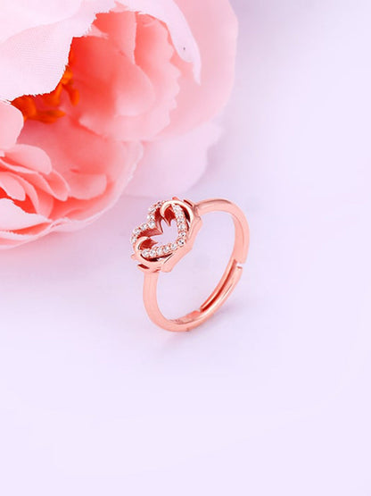 Rose Gold Intertwined In Love Ring