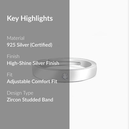 Silver Zircon True Love Ring