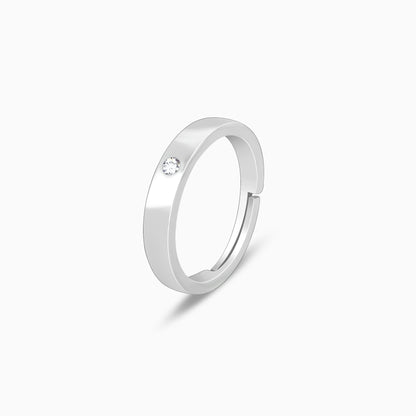 Silver Zircon True Love Ring