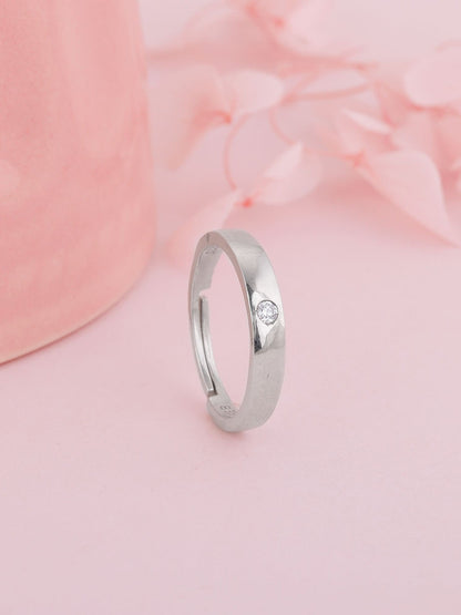 Silver Zircon True Love Ring
