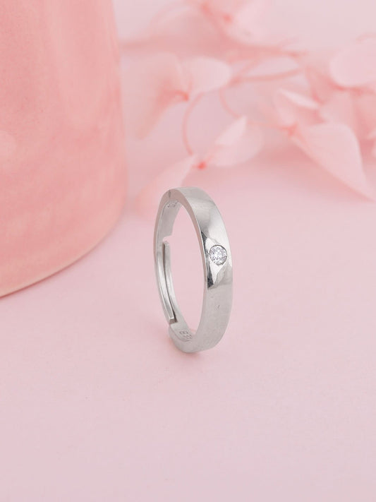 Silver Zircon True Love Ring