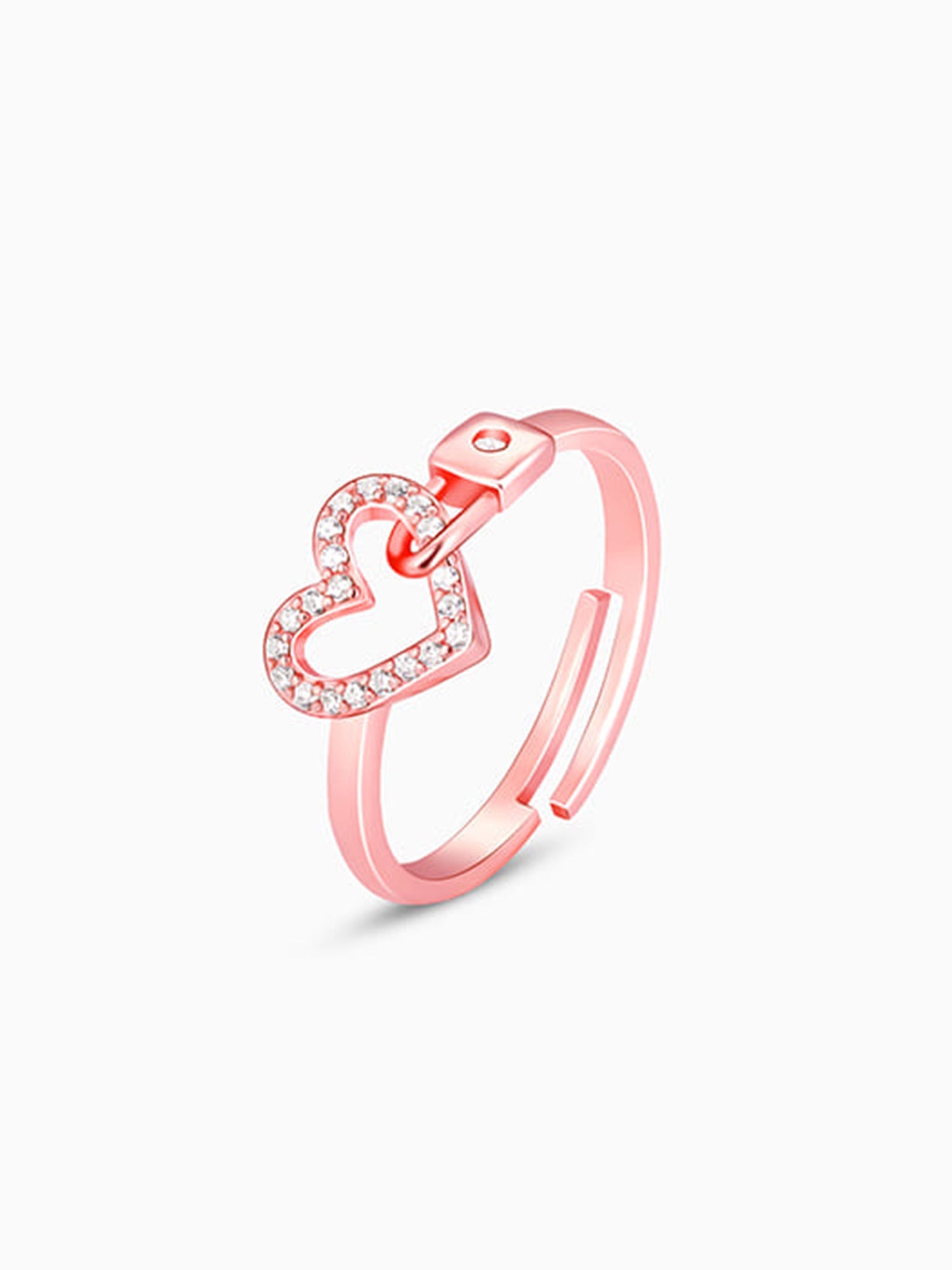 Rose Gold Love Lock Ring