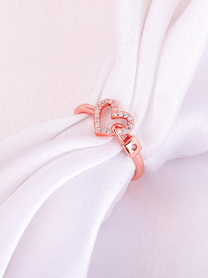 Rose Gold Love Lock Ring