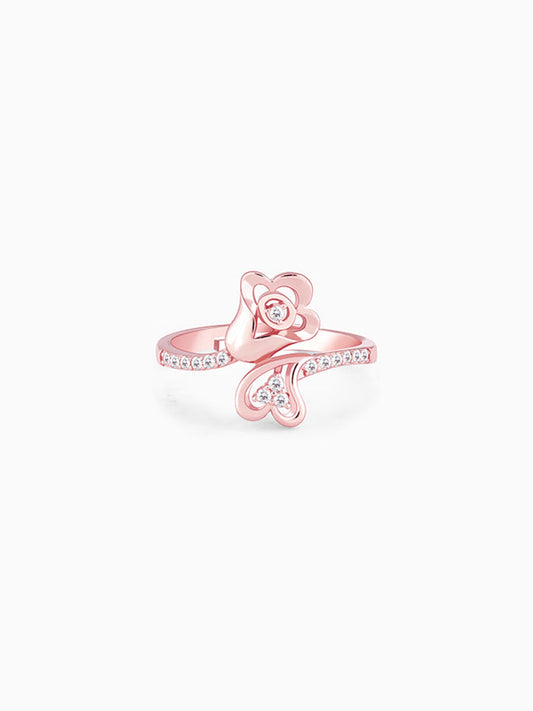 Rose Gold Blossoming Heart Ring
