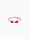 Rose Gold Cherry Bow Heart Ring