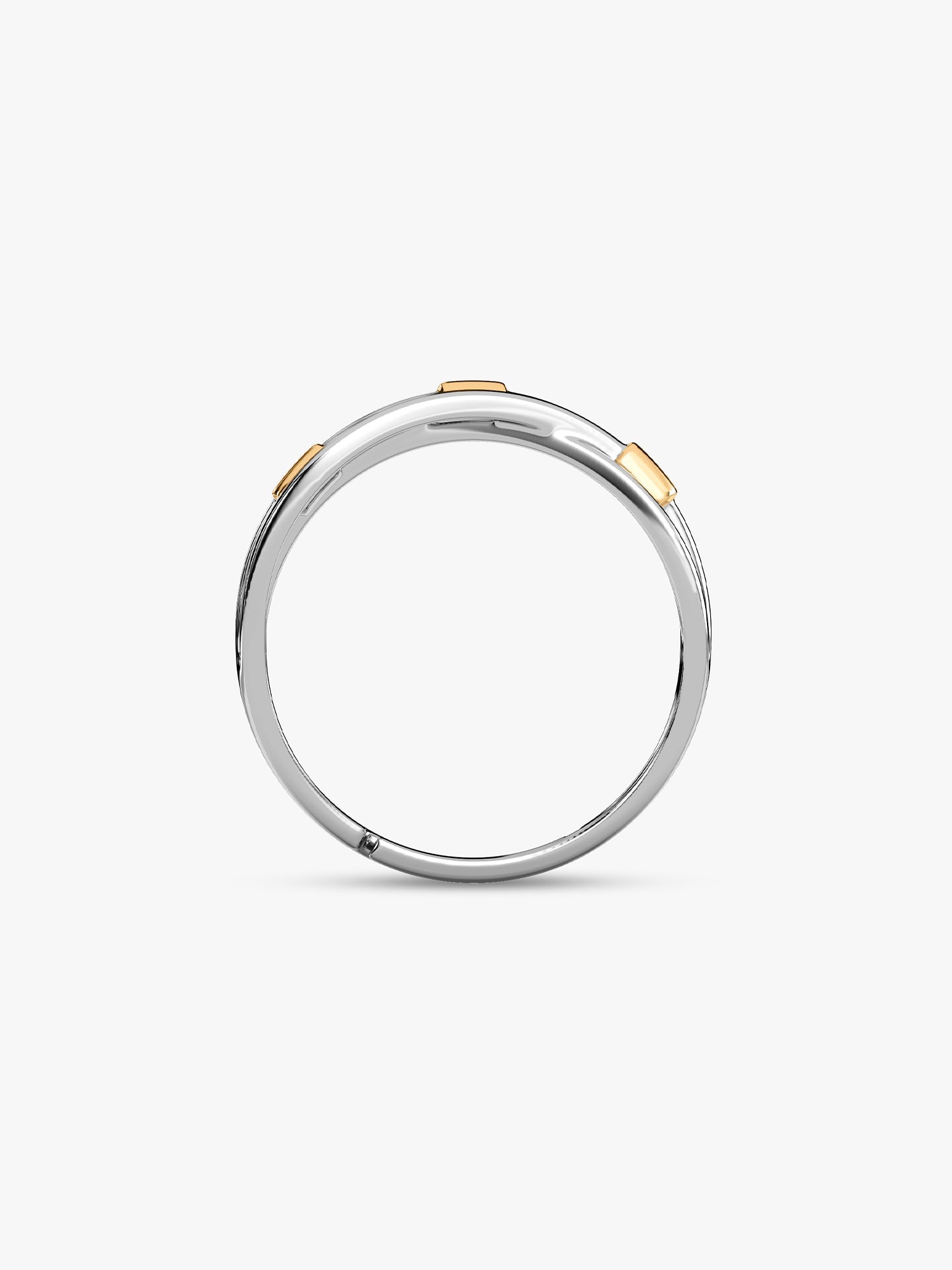 Silver and Golden Weave Ring