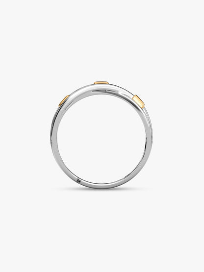 Silver and Golden Weave Ring