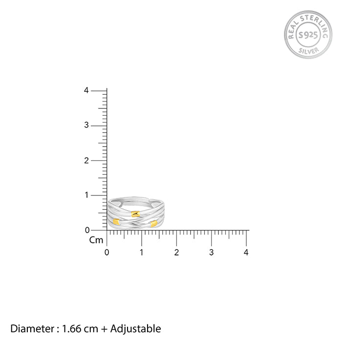 Silver and Golden Weave Ring - view 5